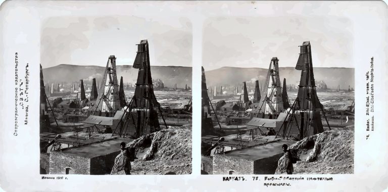 Биби-Эйбатские нефтяные промыслы близ Баку, 1910 год